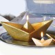 Golden Paper Boat Candle